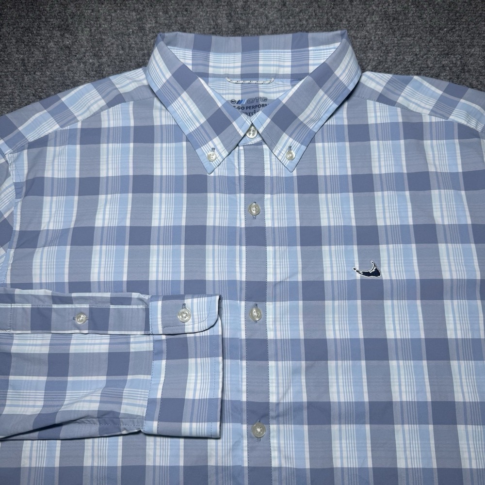 Vineyard Vines On the Go Performance Button Down Men XL Plaid Nantucket Logo